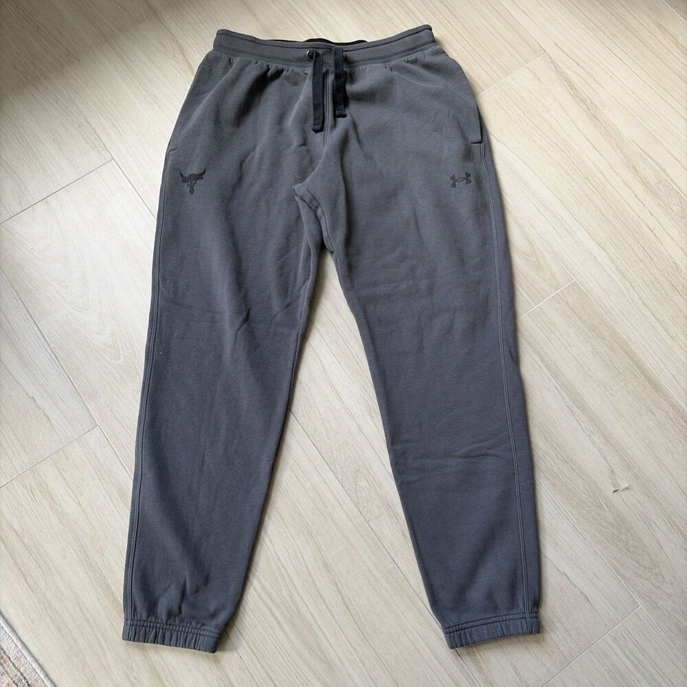 Project Rock Under Armour Pants Mens Large Joggers Workout Training Brahma Bull
